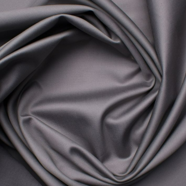 Dark grey cotton satin