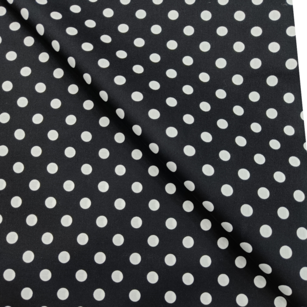 Classic Black & White Polka Dot Cotton Print