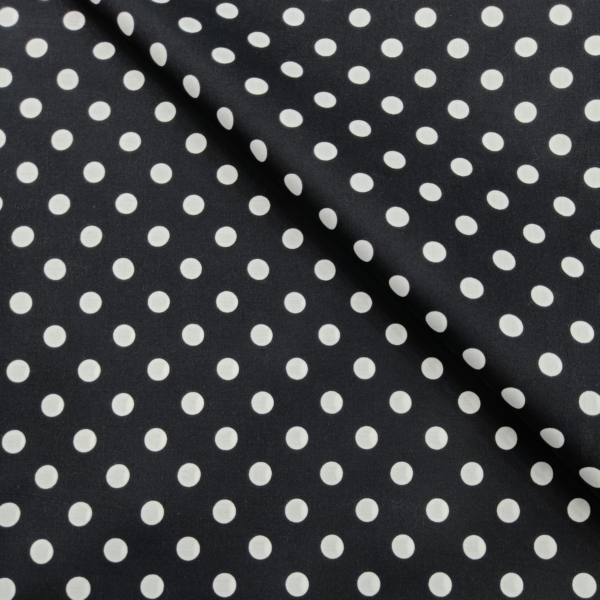 Classic Black & White Polka Dot Cotton Print