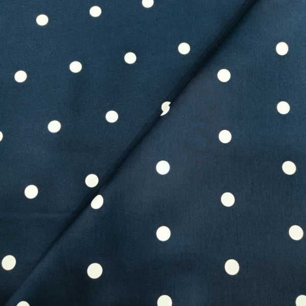 Classic Navy Polka Dot Cotton Print