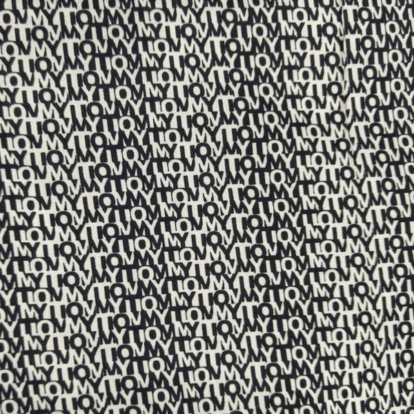 Monochrome "LOV" Lettered Cotton Print